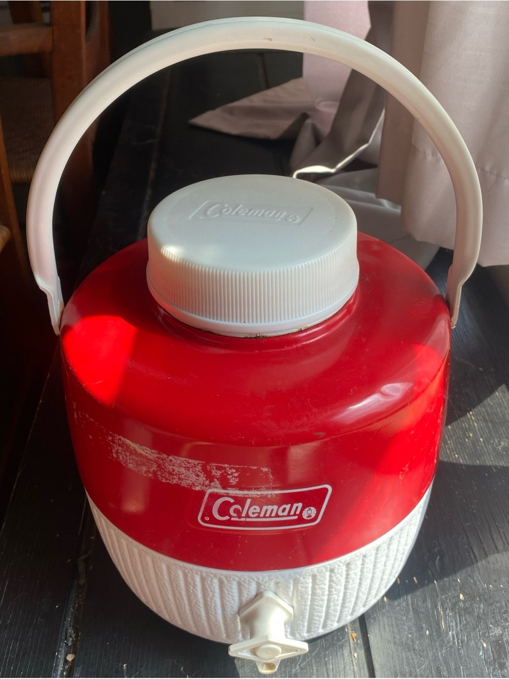 Coleman Red and White Insulated Water Jug with Spigot